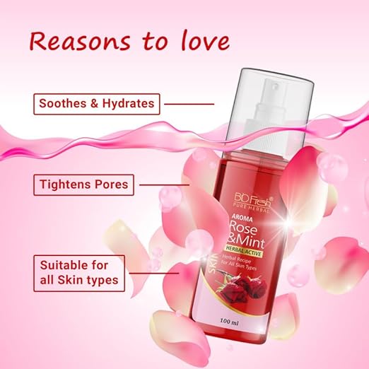Biofresh Herbal rose & mint face mist skin toner 100ml - Image 4