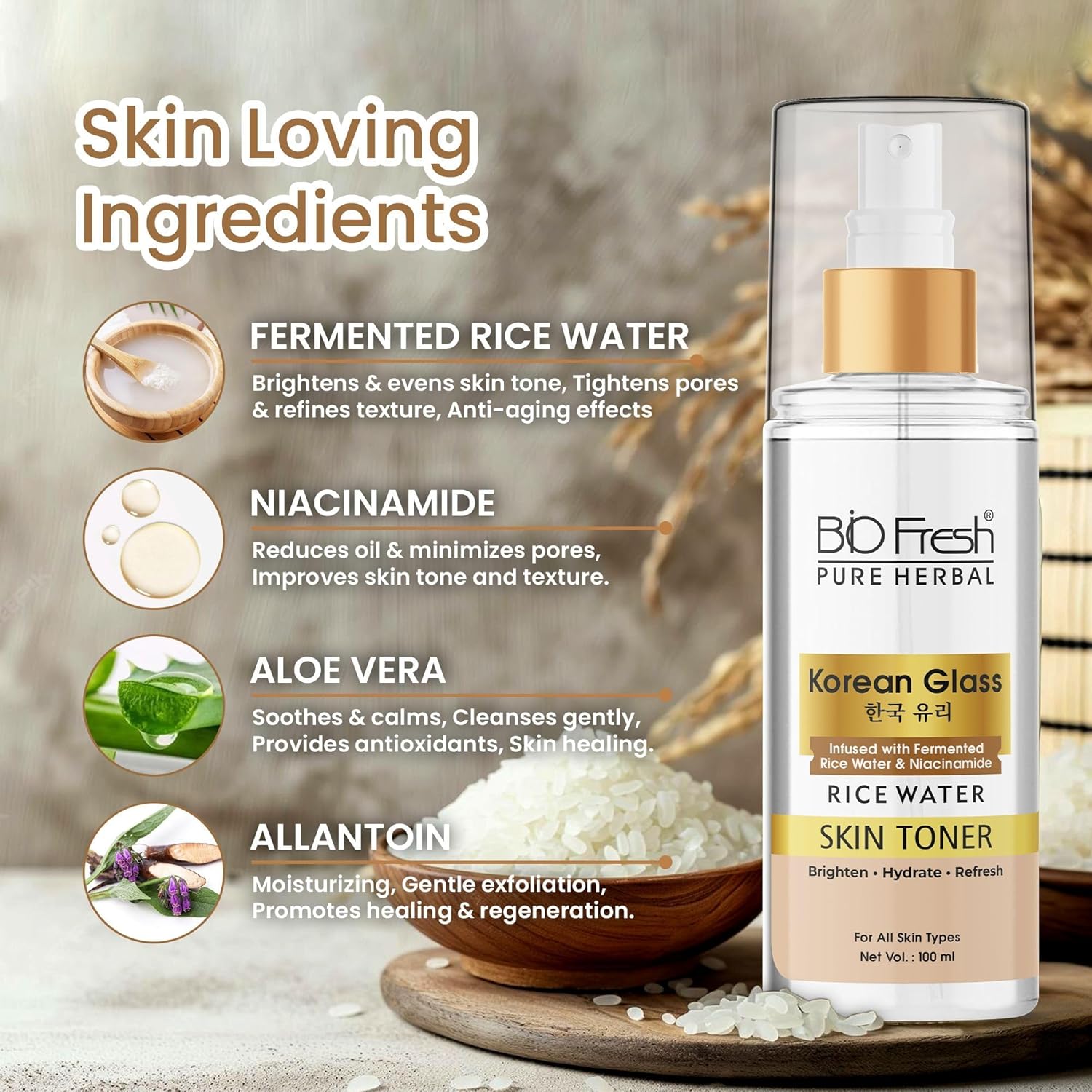 BIOFRESH Korean Glass Skin Rice Water Toner - Image 5