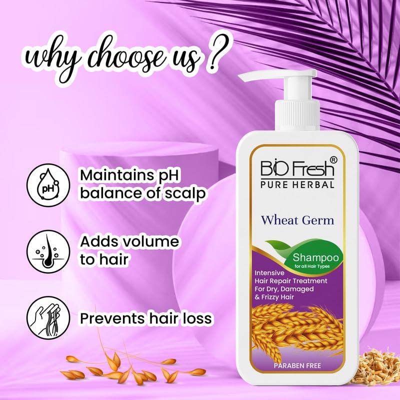 BIOFRESH Pure Herbal Wheat Germ Intensive Shampoo - 500ml - Image 4