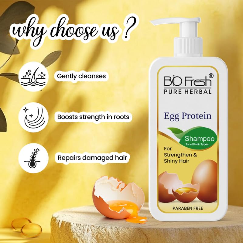 BIOFRESH Pure Herbal Egg Protein Shampoo - 500ml - Image 4