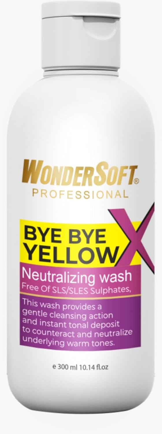 Wondersoft Professional BYE BYE Yellow Neutralising Wash & Anti-Yellow Sulfate Free Purple Shampoo | 300 Ml - Image 7