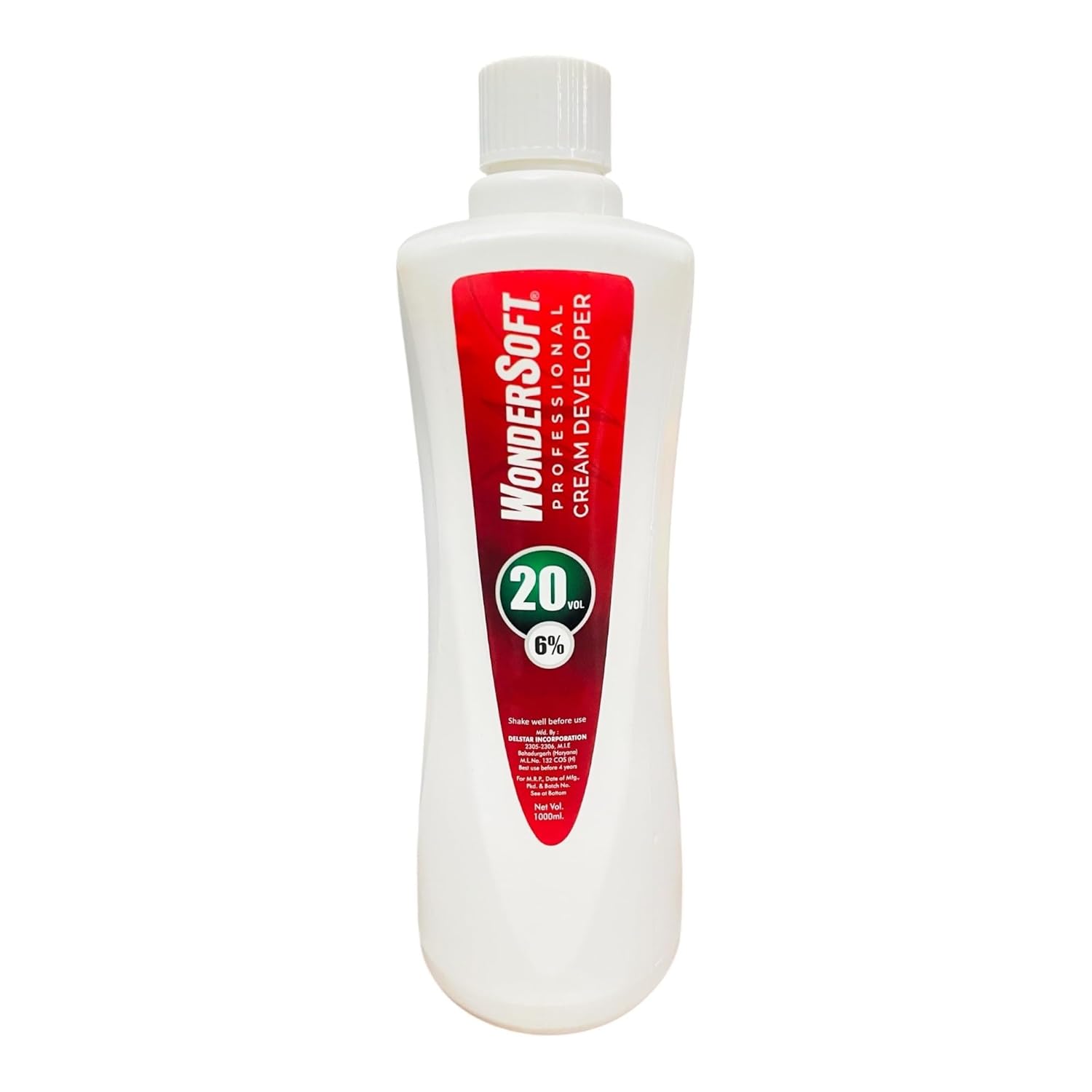 WonderSoft Professional Cream Developer, 20 Vol 6%, For All Hair Color 1000ml