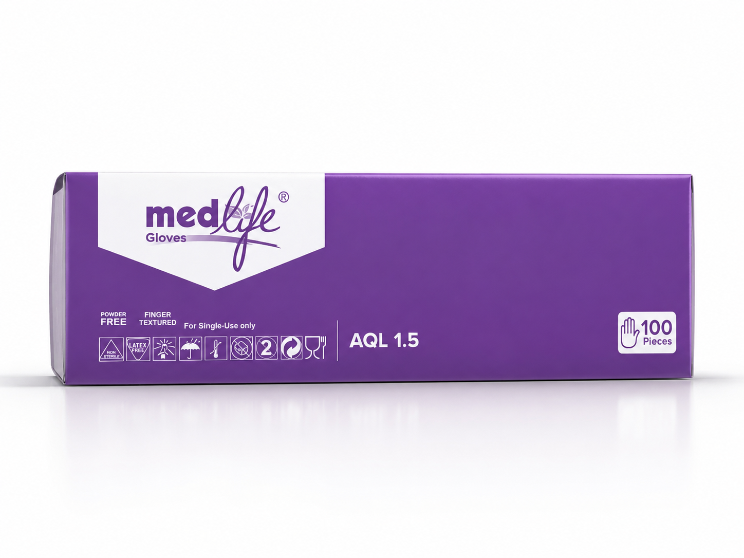 Medlife Powder Free Nitrile Gloves Black (100pcs) - Image 5