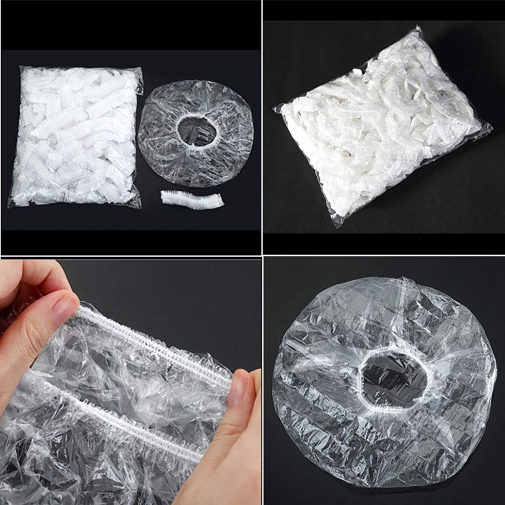 Disposable Hair Cap for Women & Men, Clear Plastic for Spa & Salon (Pack Of 50) - Image 4