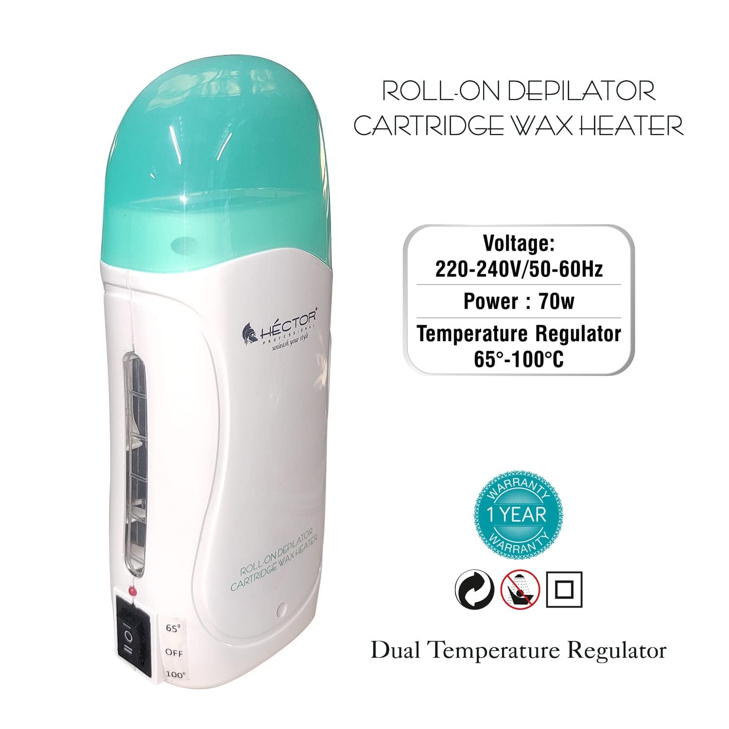 Hector Professional Roll On Depilator Cartridge Wax Heater - Image 3
