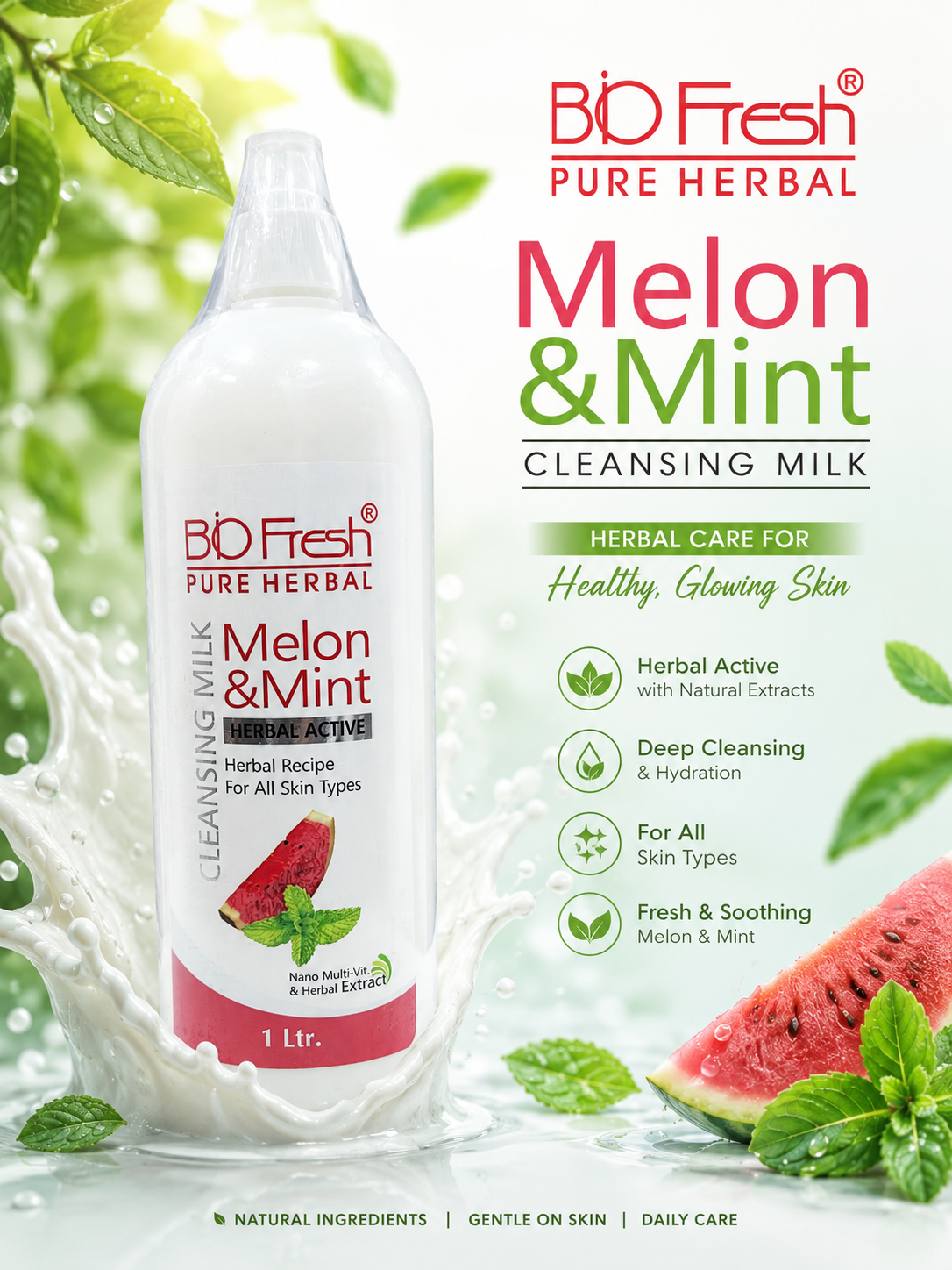 BIOFRESH HERBALS Melon & Mist Cleansing Milk - 1000ml