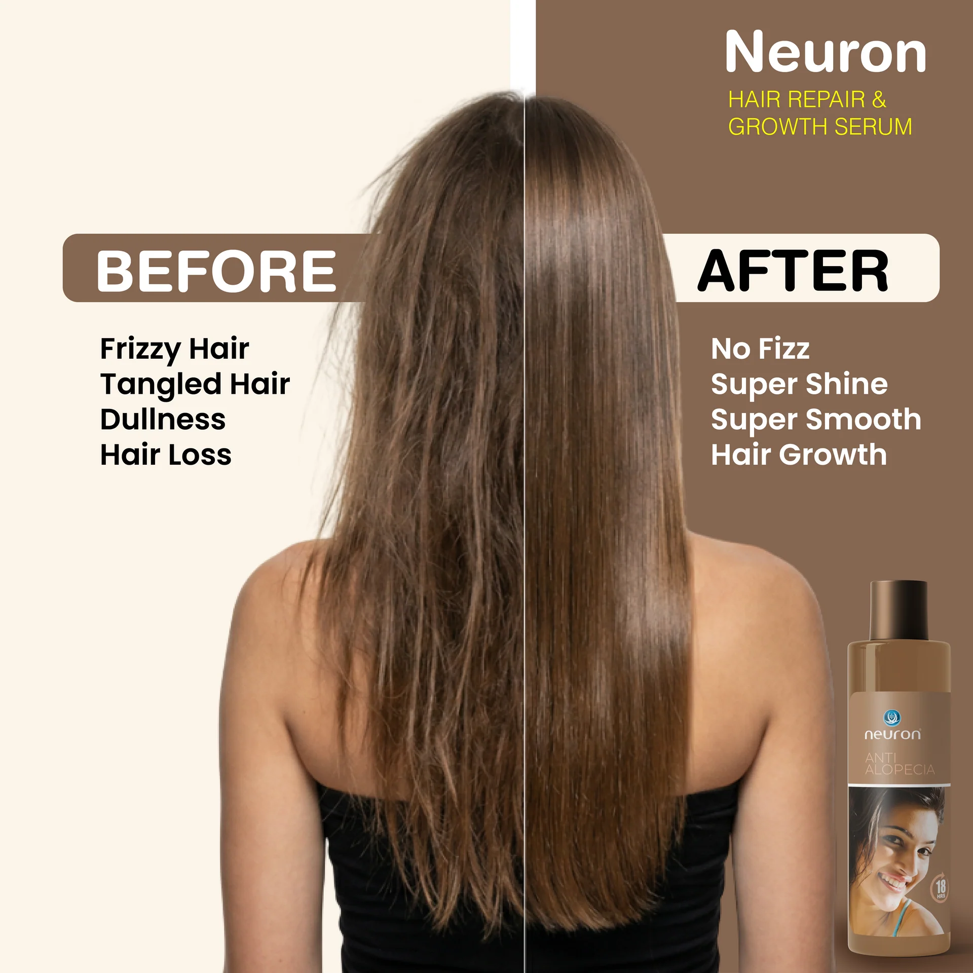 Neuron Hair Repair & Growth Serum 50ml | Keratin & Argan Oil | - Image 5