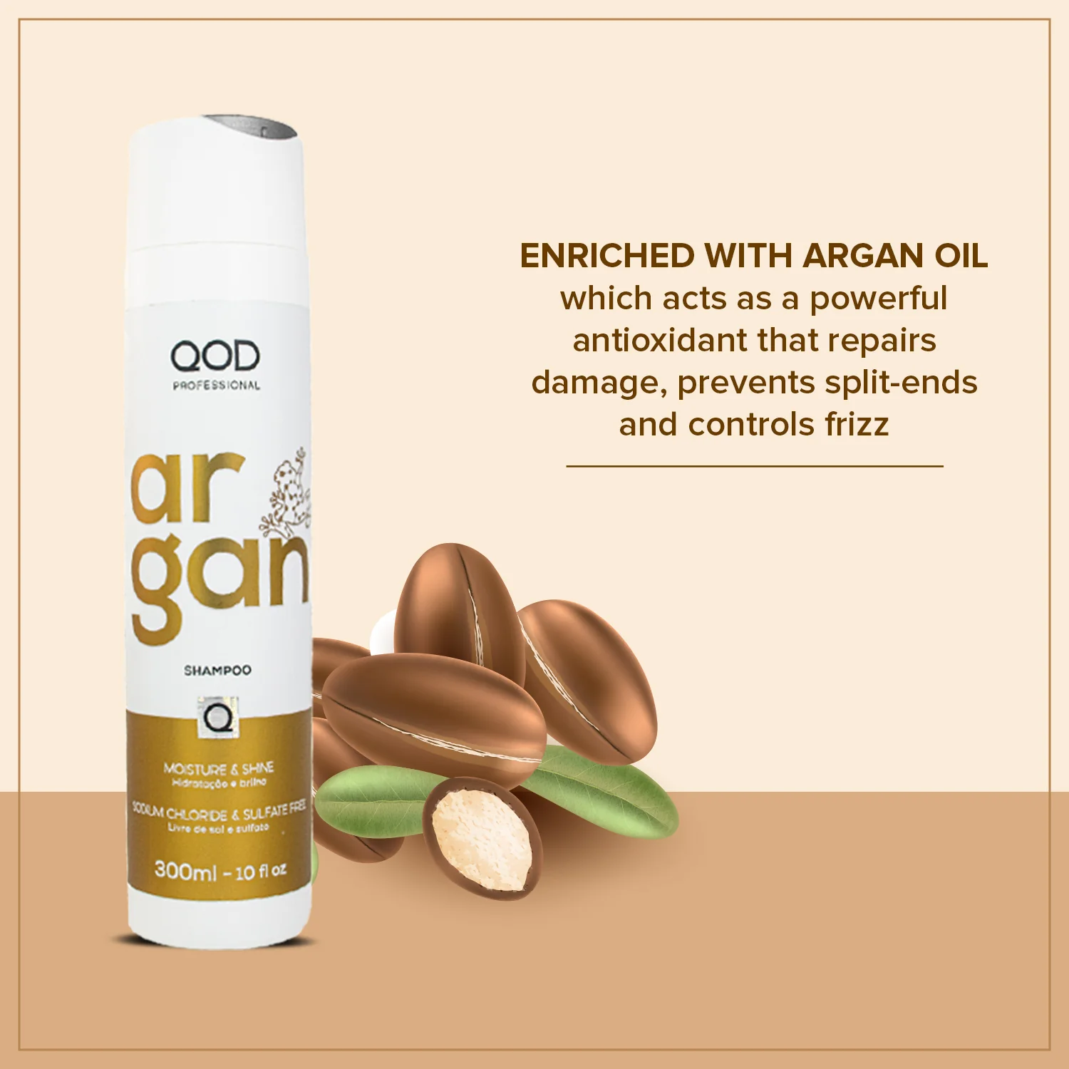 QOD Pro Argan Shampoo 300ml - Image 2