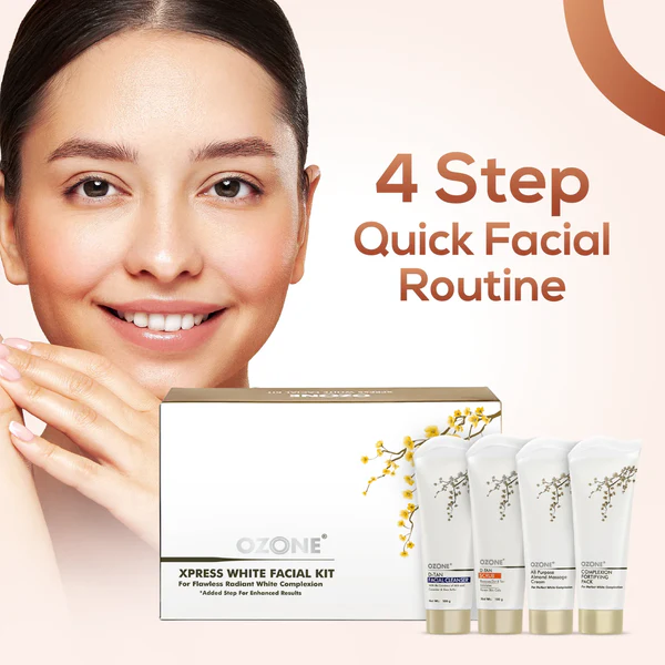 Ozone Xpress Facial Kit For Men & Women | Ideal For All Skin Types Glowing Skin, Bright & Radiant Complexion | Enriched With Almonds, Neem & Aloe Vera | Sulphates & Paraben Free - Image 3