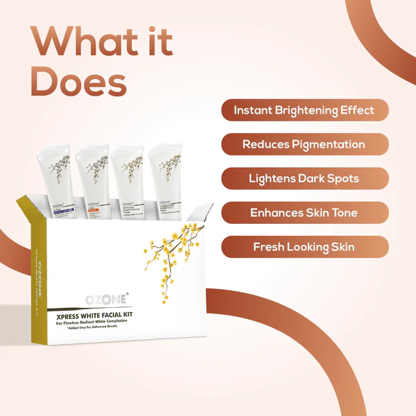 Ozone Xpress Facial Kit For Men & Women | Ideal For All Skin Types Glowing Skin, Bright & Radiant Complexion | Enriched With Almonds, Neem & Aloe Vera | Sulphates & Paraben Free - Image 4