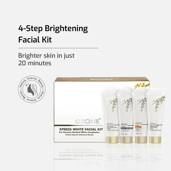 Ozone Xpress Facial Kit For Men & Women | Ideal For All Skin Types Glowing Skin, Bright & Radiant Complexion | Enriched With Almonds, Neem & Aloe Vera | Sulphates & Paraben Free - Image 8