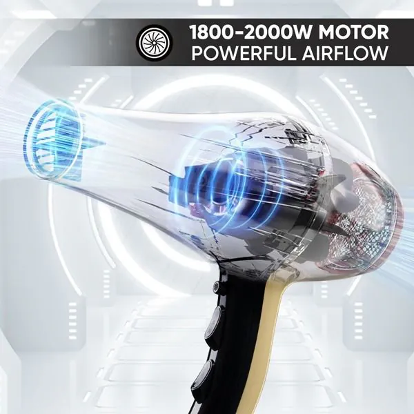 Pro Dry 2000W Hair Dryer - Gold - VPVHD-04 - Image 3