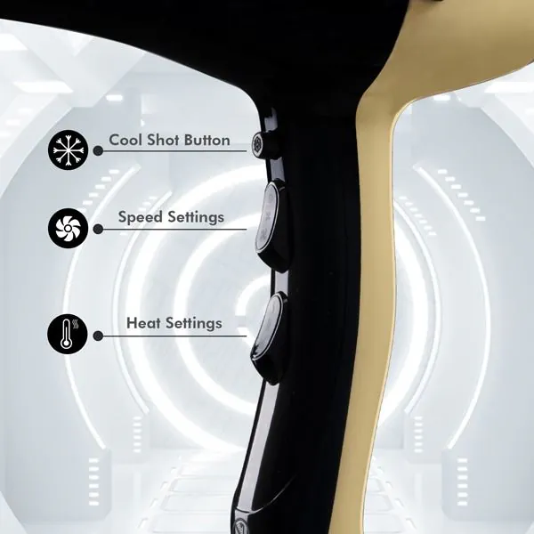 Pro Dry 2000W Hair Dryer - Gold - VPVHD-04 - Image 4