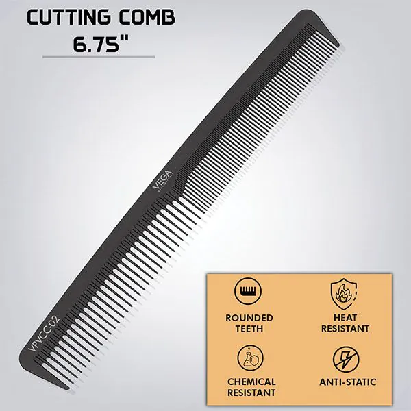 Carbon Cutting Comb-Black Line 6.75" - VPVCC-02