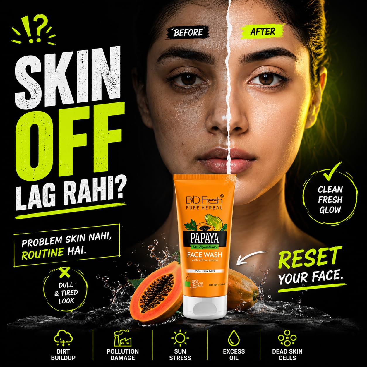 BIOFRESH Hydrating Papaya Face Wash 120ml - Image 4