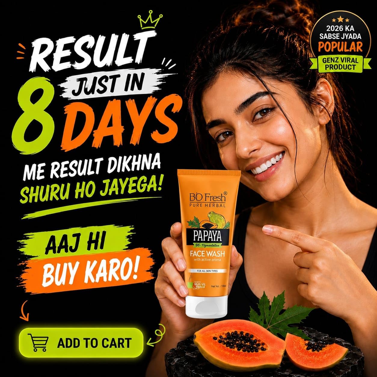 BIOFRESH Hydrating Papaya Face Wash 120ml - Image 5