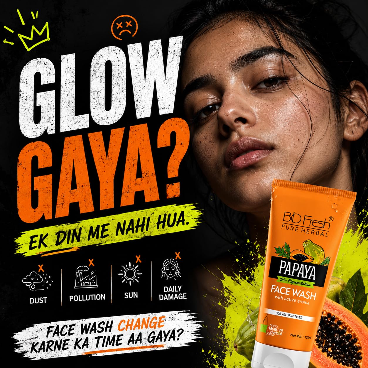 BIOFRESH Hydrating Papaya Face Wash 120ml - Image 6