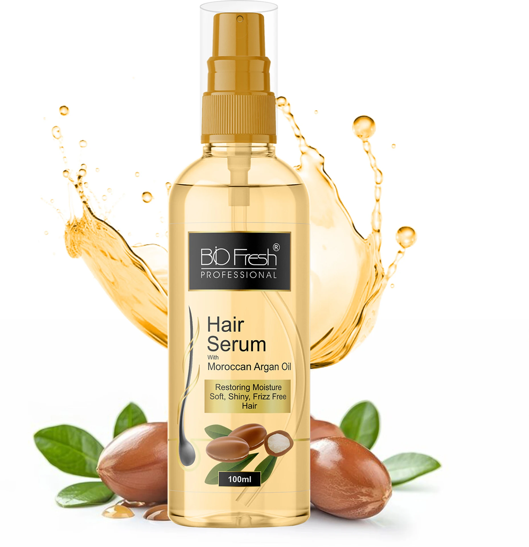 Biofresh Professional Hair Serum With Moroccan Argan Oil for Frizz Free Smooth (100 ml)