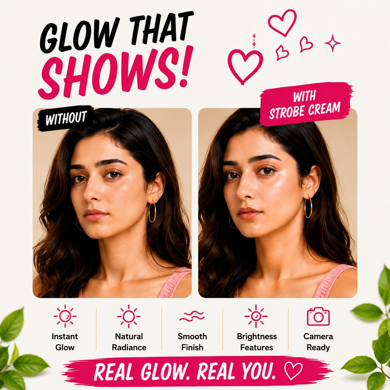 BIO Fresh Radiant Base Strobe Cream Gold Glow – Face Illuminator, Glow Primer & Liquid Highlighter for Makeup, Dewy Makeup Base & Skin Radiance Enhancer (Pack of 1) - Image 6