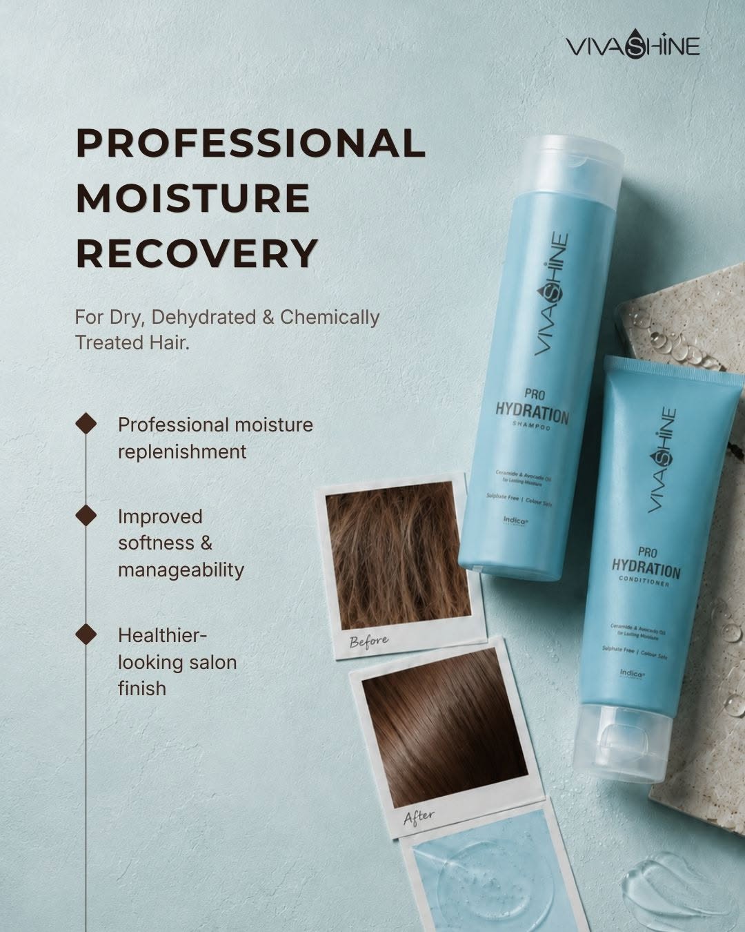 Viva Shine Pro Hydration Shampoo 300ml & Conditioner 250ml Combo - Image 6