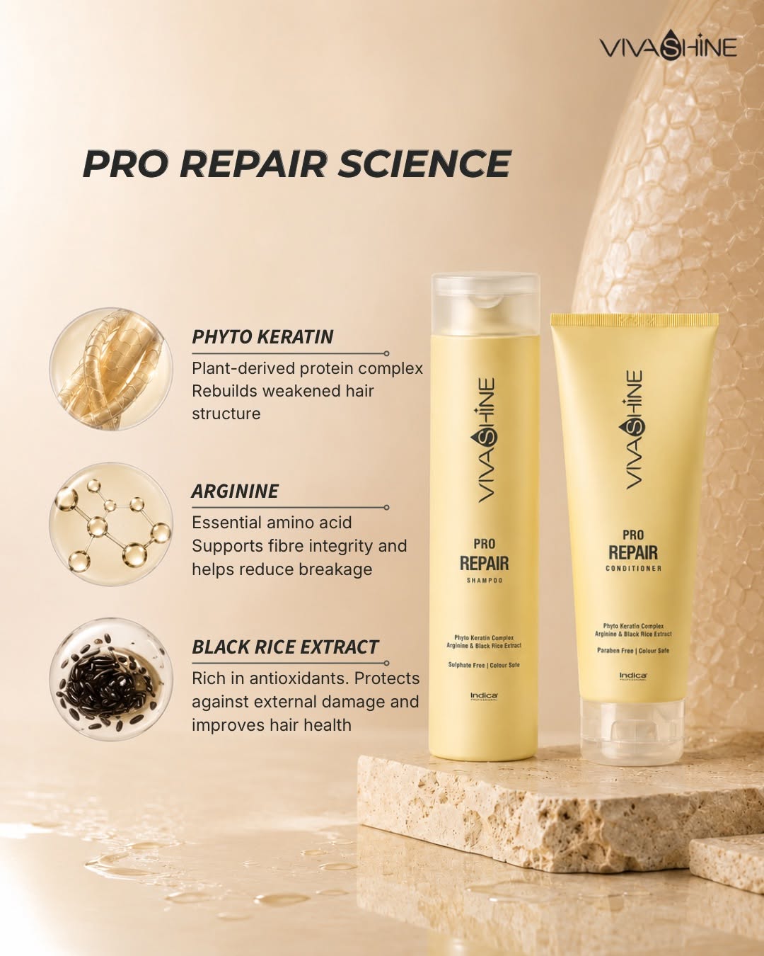 Viva Shine Pro Repair Shampoo 300ml & Conditioner 250ml Combo - Image 2