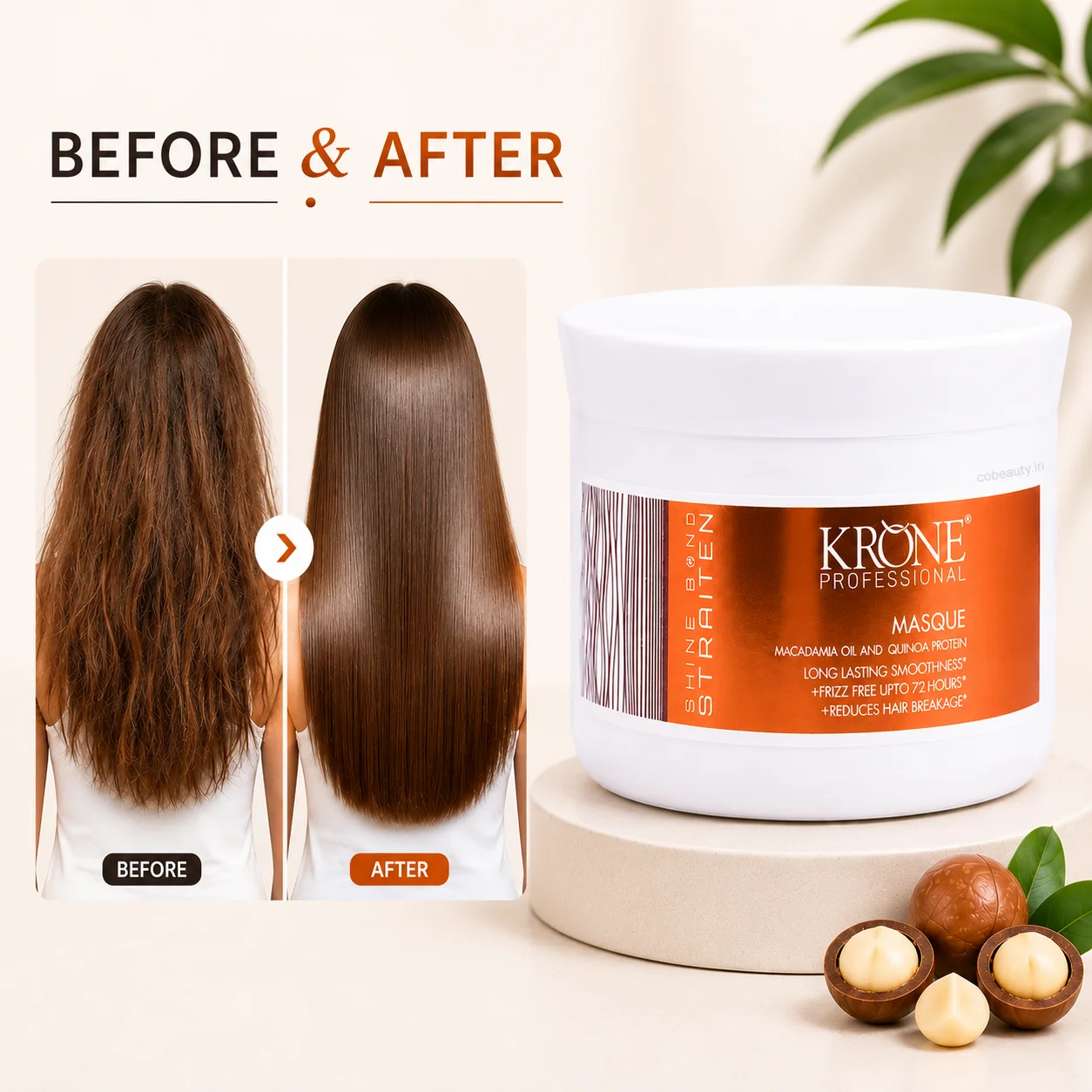 Krone Professional Shine Bond Straiten Shampoo 250ml And Masque 200ml Combo - Image 5