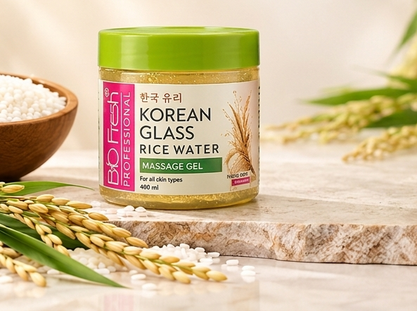 Biofresh Professional Korean Glass Skin Rice Water Eco Facial | Cream, Scrub, Gel , Mask |(400ml*4) - Image 3