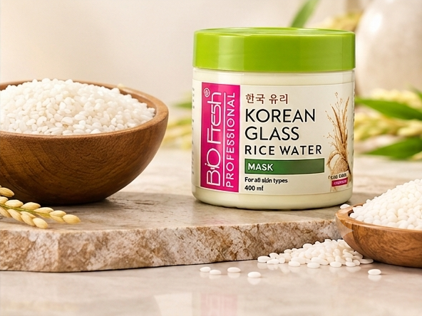 Biofresh Professional Korean Glass Skin Rice Water Eco Facial | Cream, Scrub, Gel , Mask |(400ml*4) - Image 4