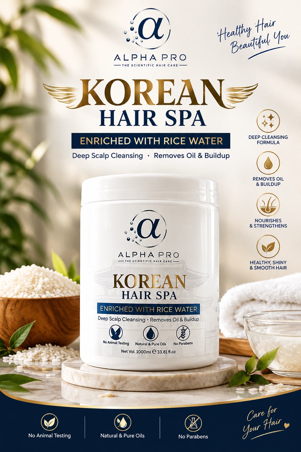 Alpha Pro Korean Hair Spa – Enriched with Rice Water | 1000ml