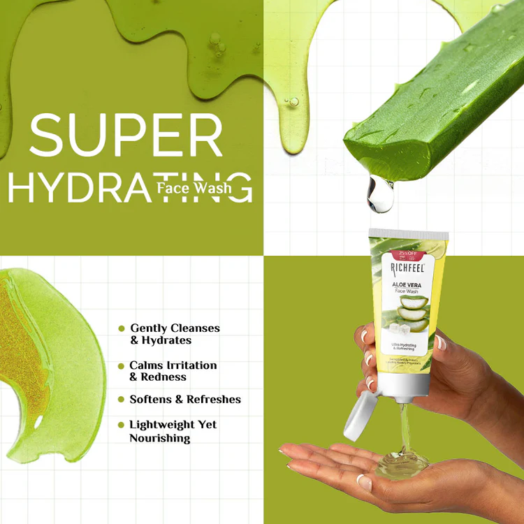 Richfeel Aloevera Facewash 100g - Image 4