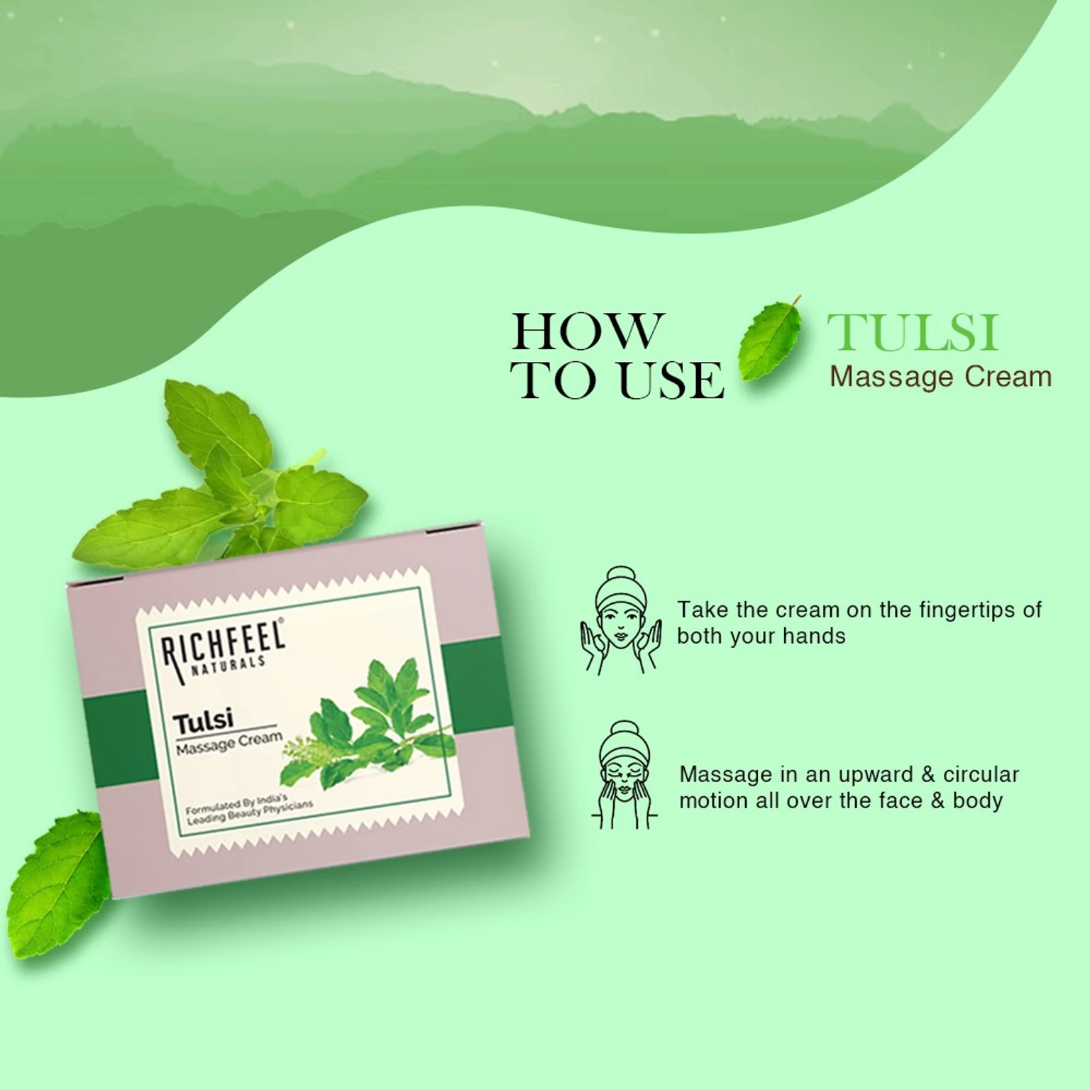 Richfeel Tulsi Massage Cream 100Gm - Image 3