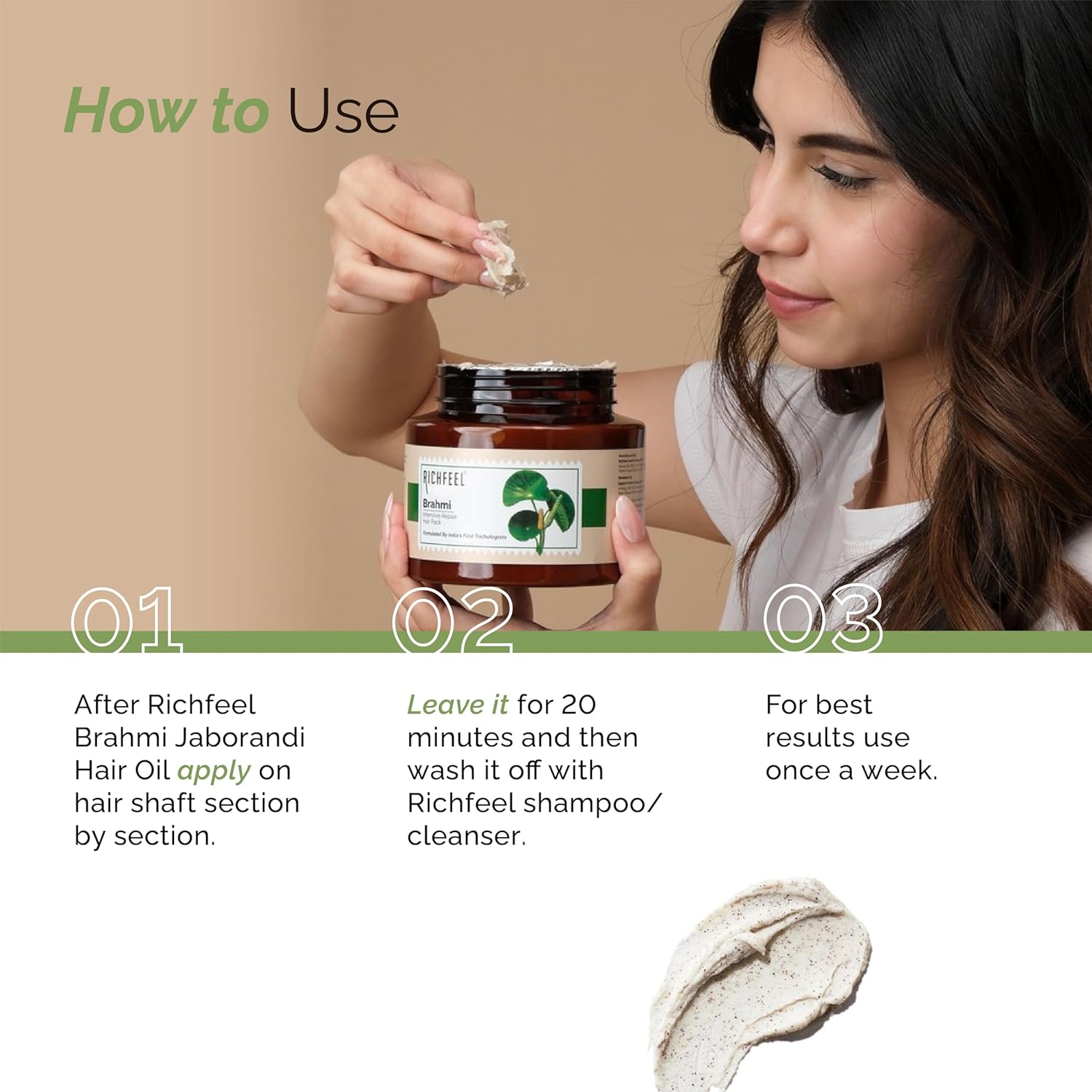 Richfeel Brahmi Hair Pack 500Gm - Image 6