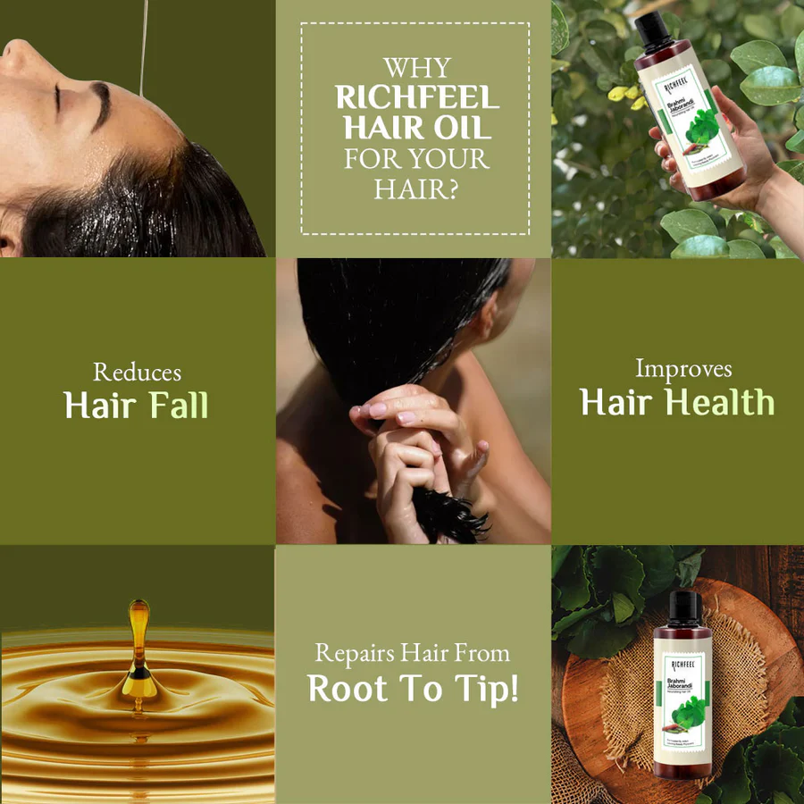 Richfeel Bhrami Jaborandi Hair Oil. 500Ml - Image 4