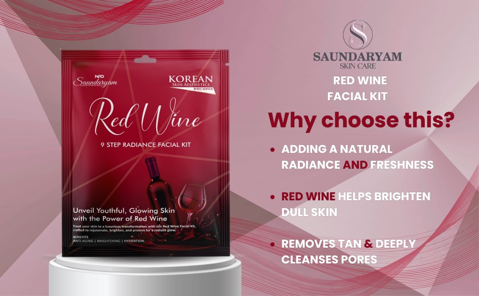 Saundaryam Red Wine Facial Kit - Image 2