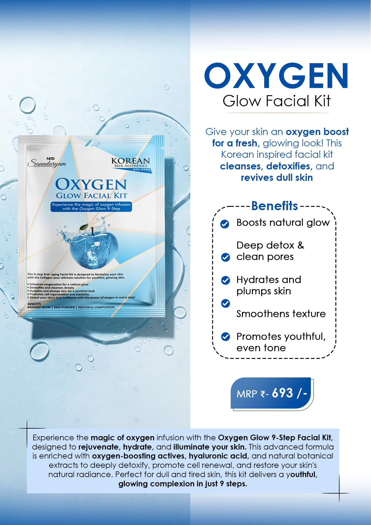 Saundaryam Oxygen Glow Facial Kit - Image 2