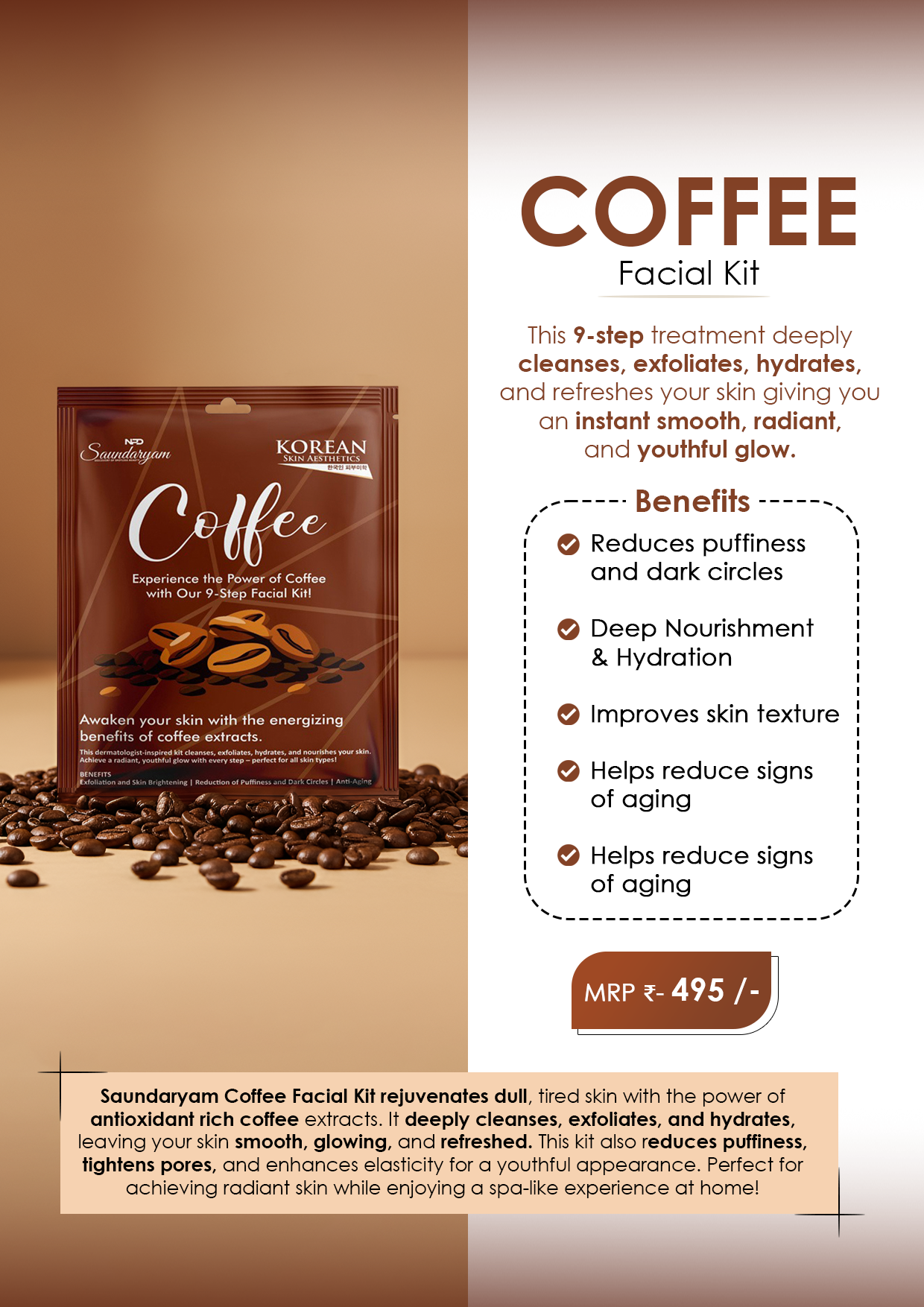 Saundaryam Coffee  Facial Kit - Image 2