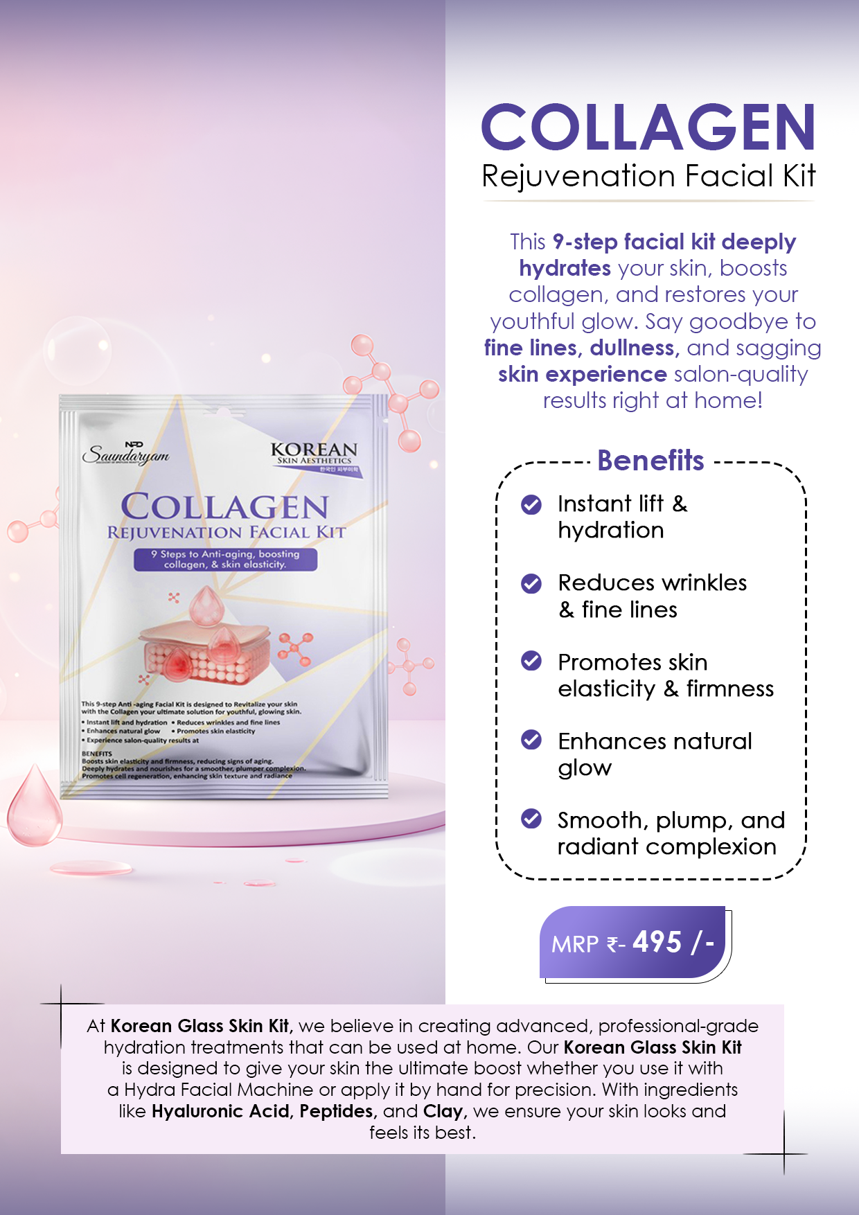 Saundaryam Collegen Rejuvenation Facial Kit - Image 2