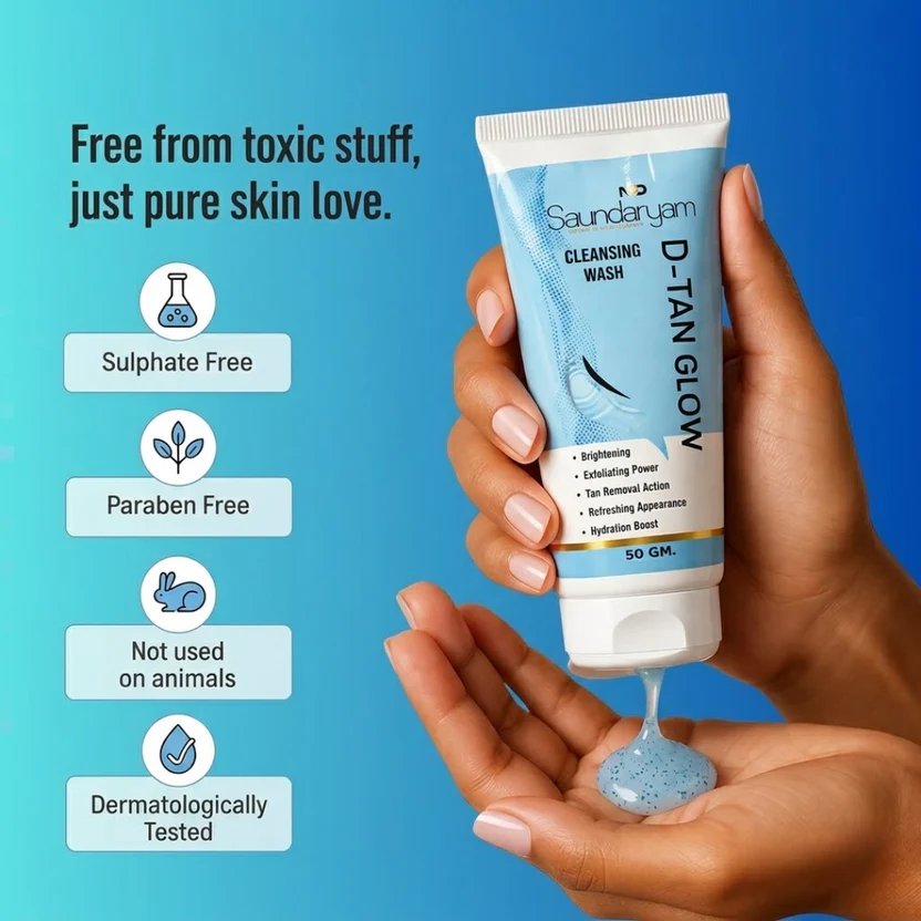 Saundaryam D Tan Glow Face Wash 100Gm - Image 4