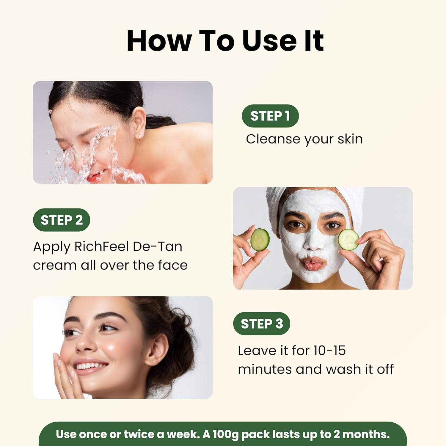 Richfeel DeTan Removal Cream 6*12g - Image 3